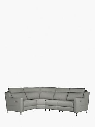 John Lewis Elevate Large 4 Seater Power Recliner Corner Sofa, Metal Leg